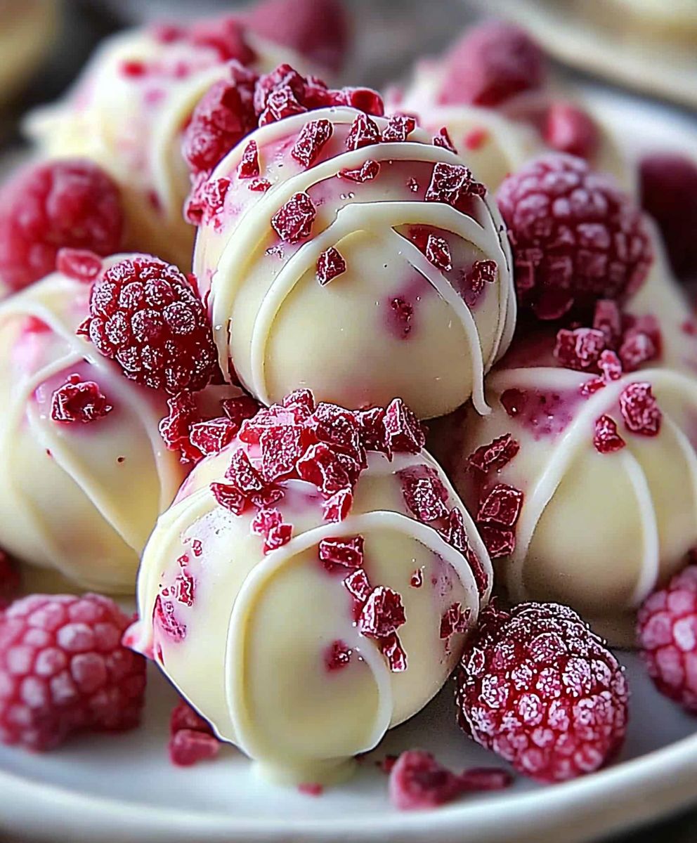 White Chocolate Raspberry Cheesecake Balls