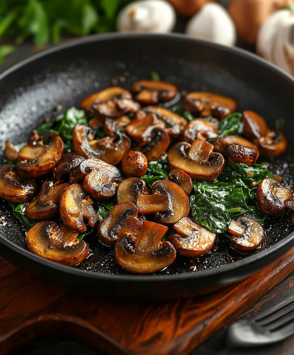 Sautéed Mushrooms with Spinach