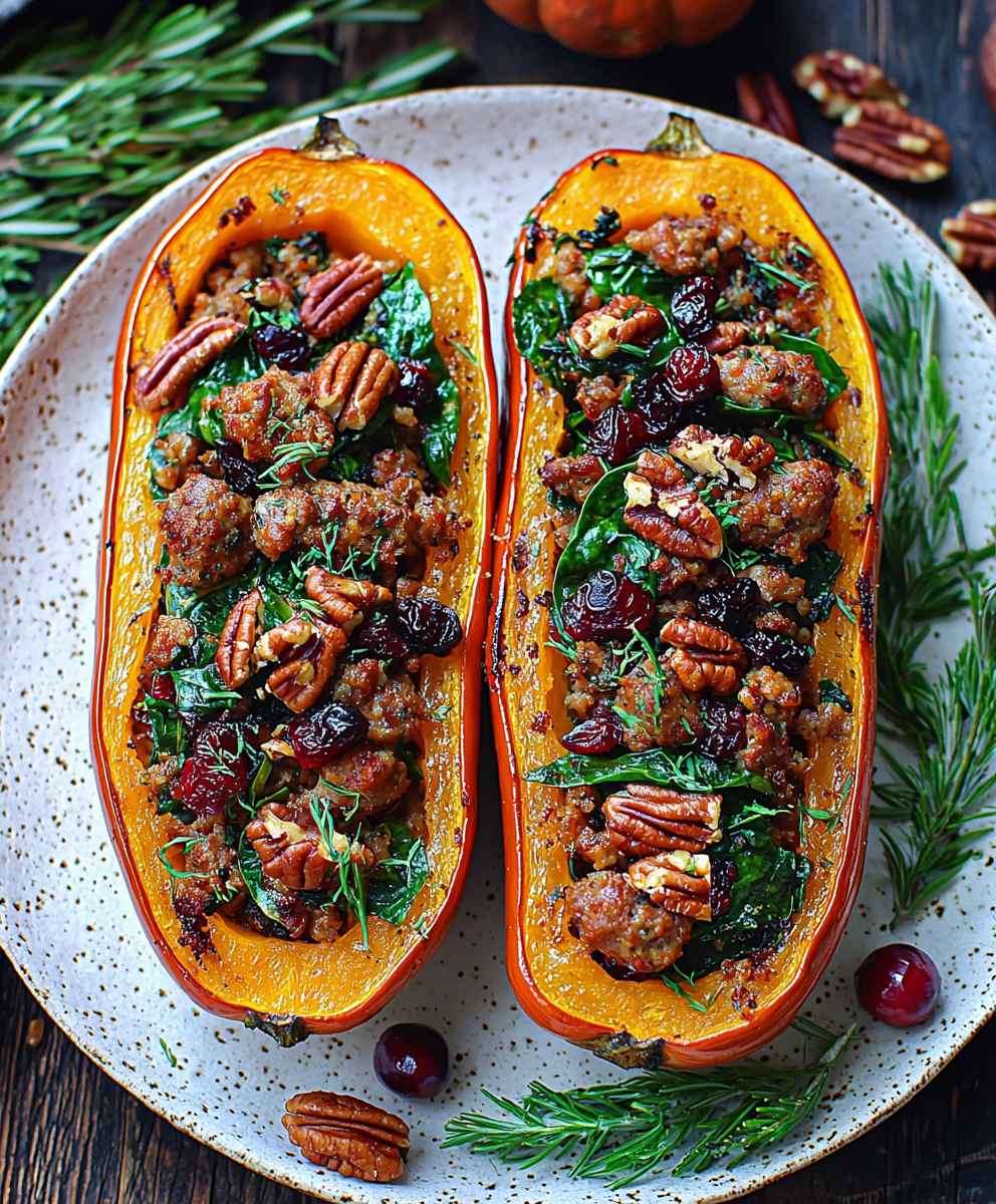 Sausage Stuffed Butternut Squash