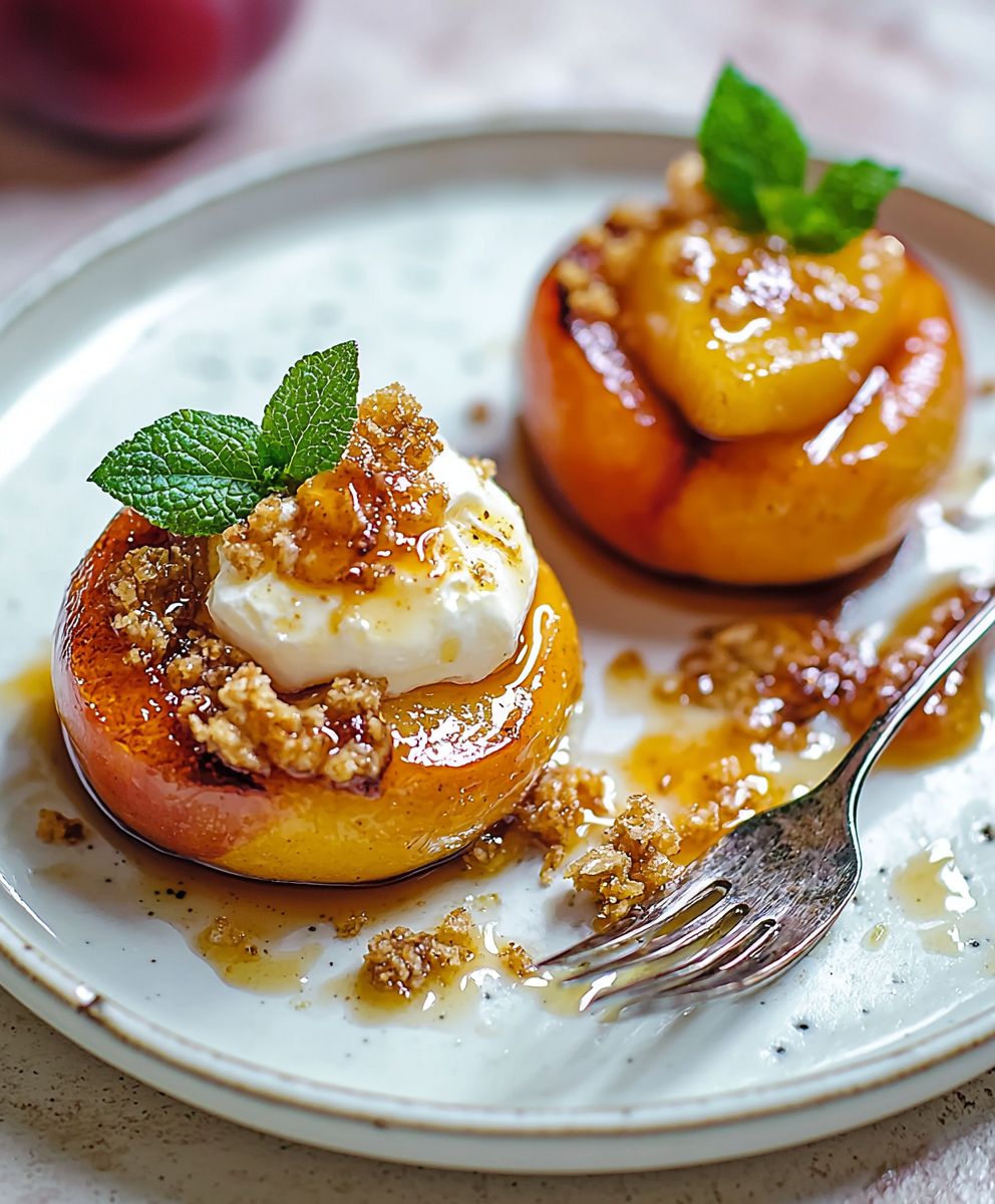 Honey Roasted Peaches Dessert