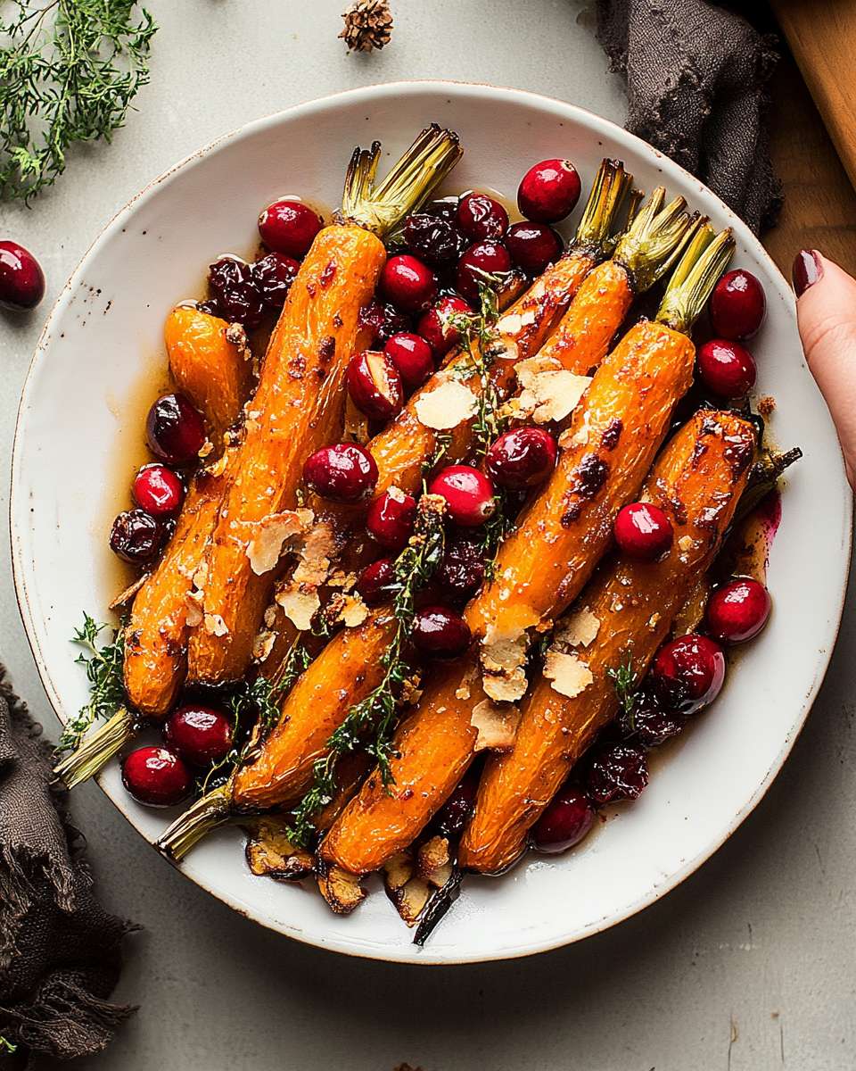 Maple roasted carrots cranberries