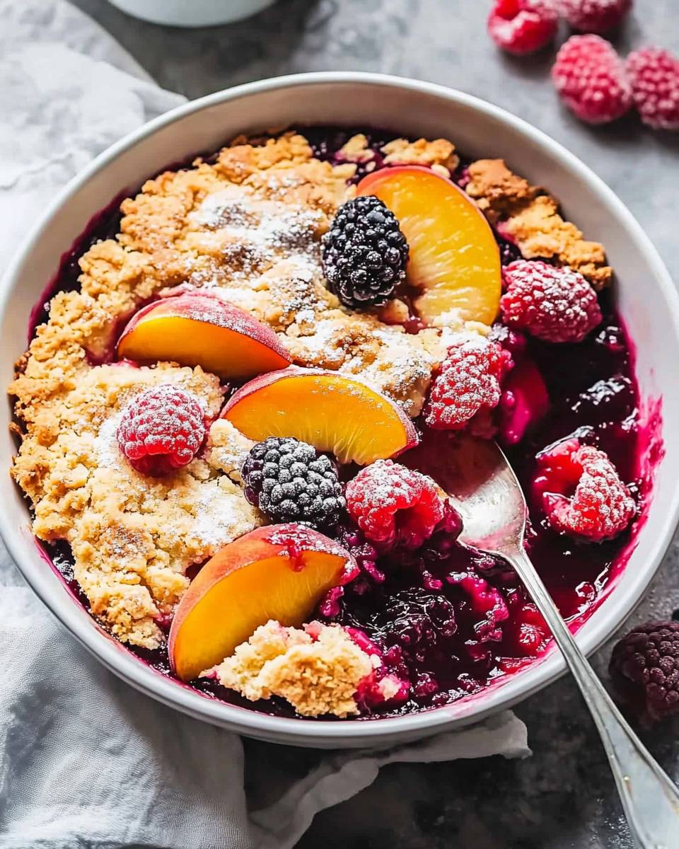 Peach Raspberry Cobbler