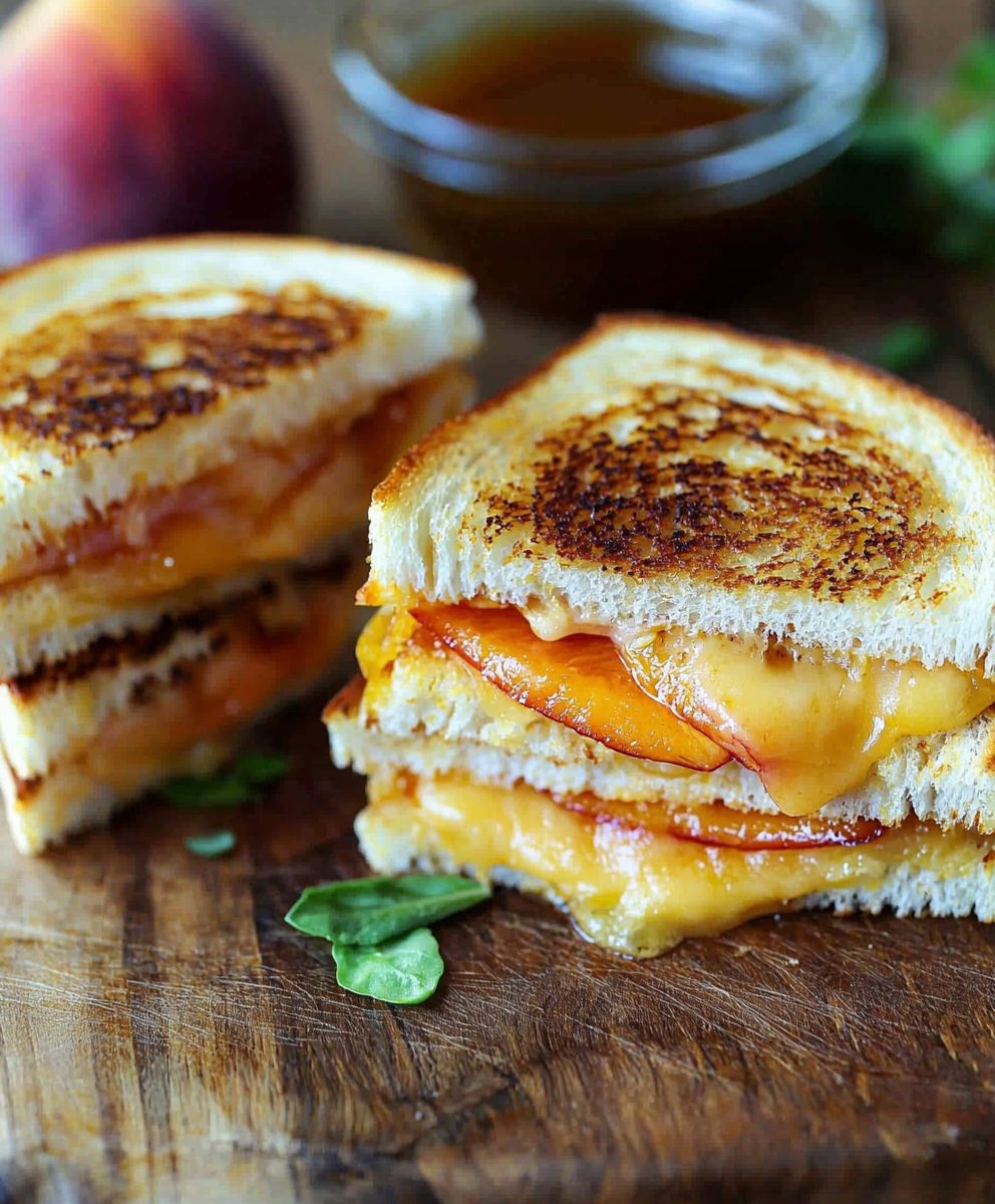 Honey Peach Grilled Cheese Sandwich