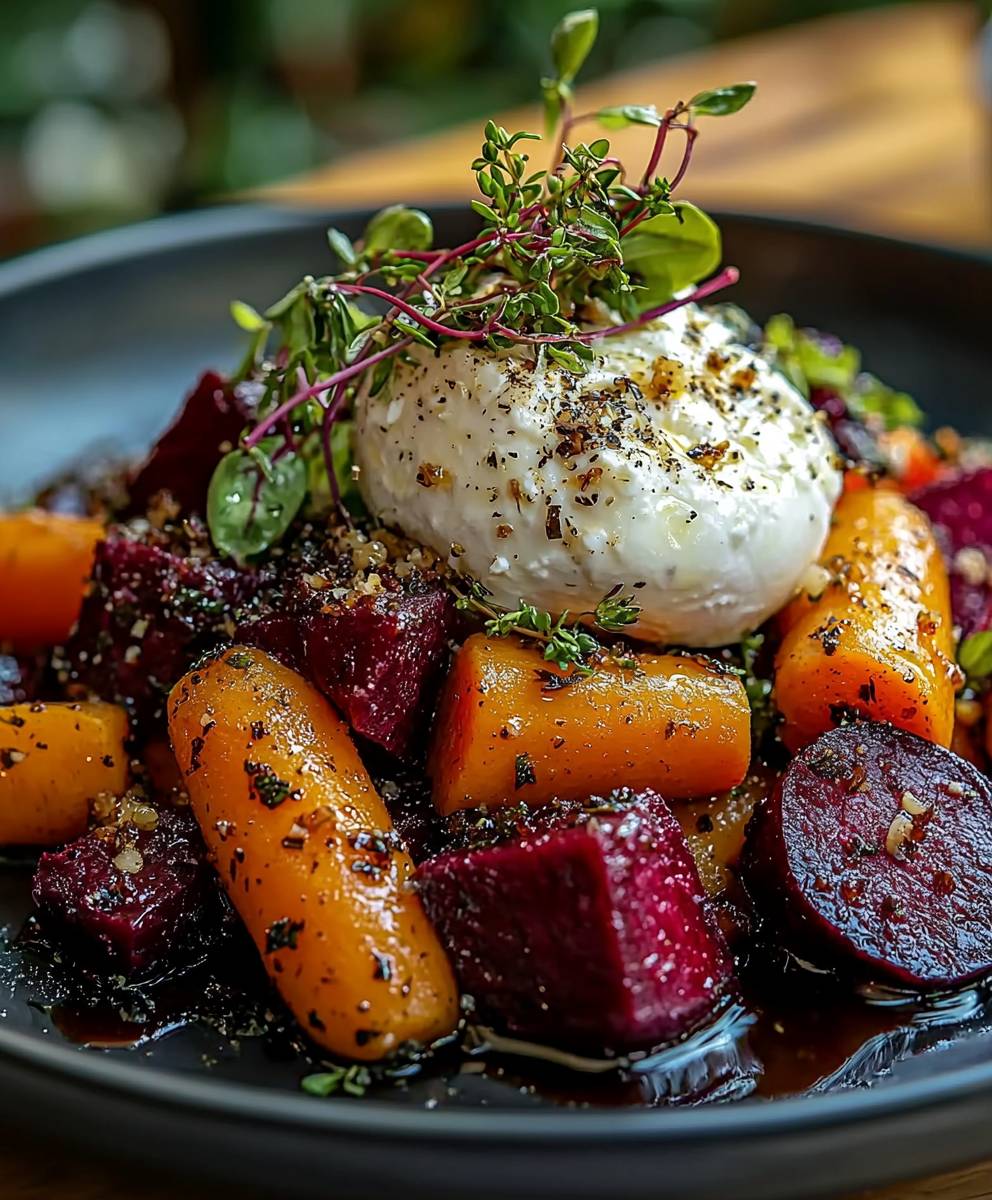 Roasted Beets Carrots Salad