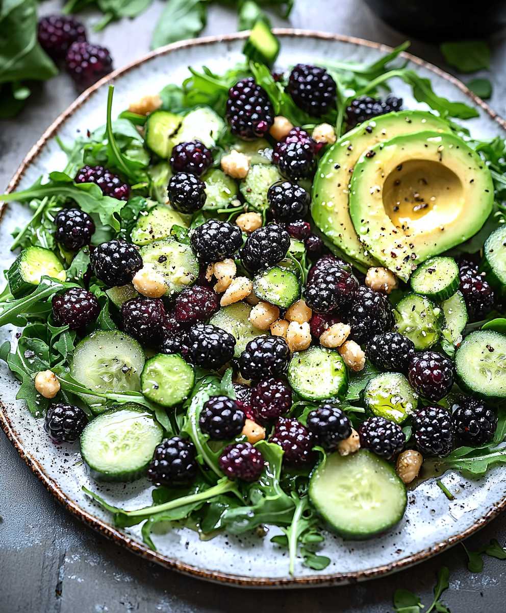 Blackberry Avocado Arugula Salad