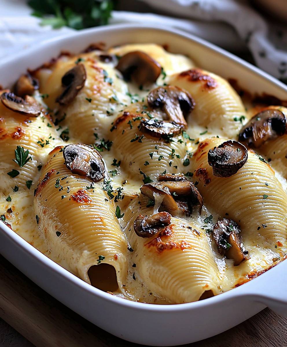 Creamy Garlic Mushroom Shells