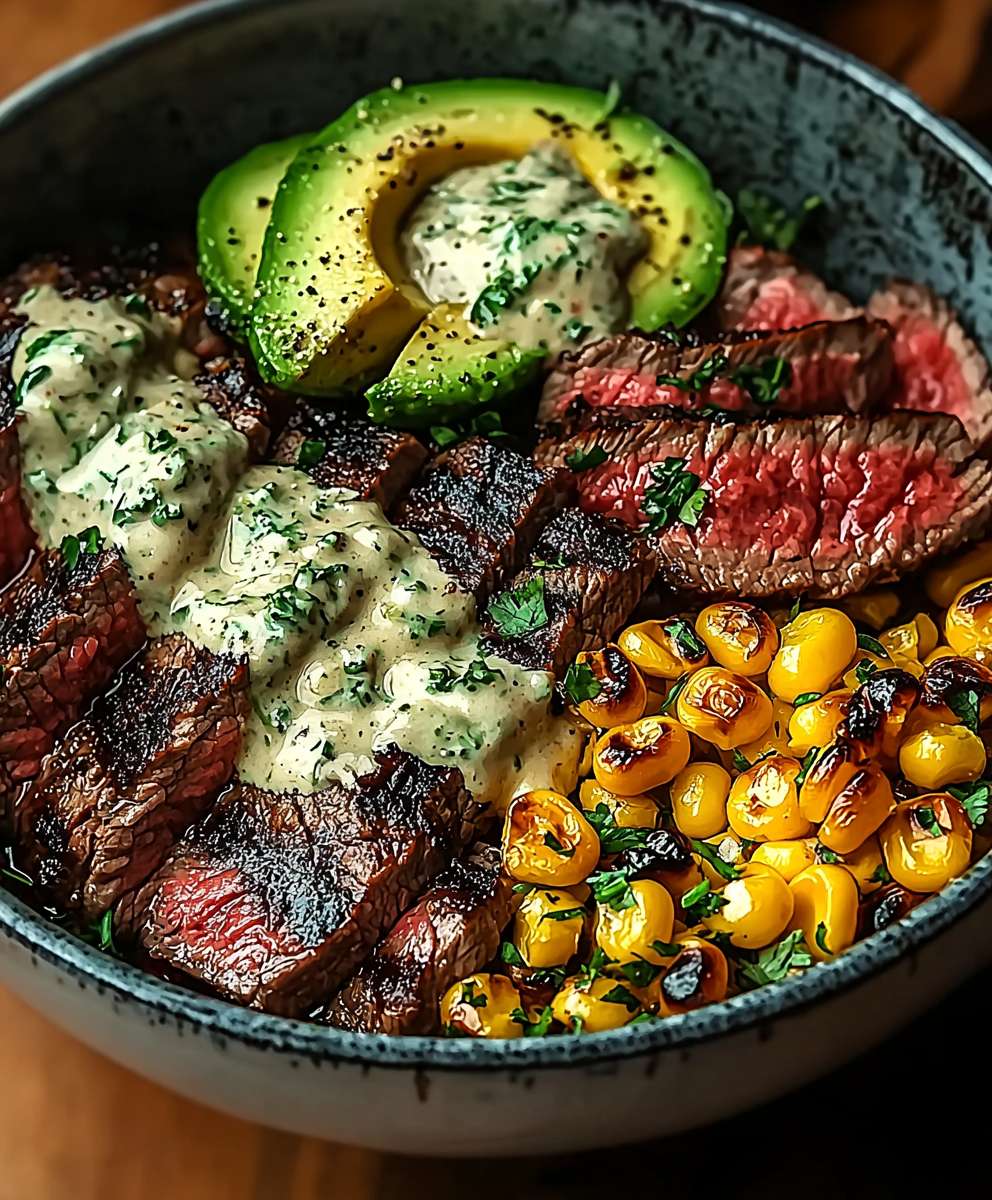Steak Avocado Corn Bowl