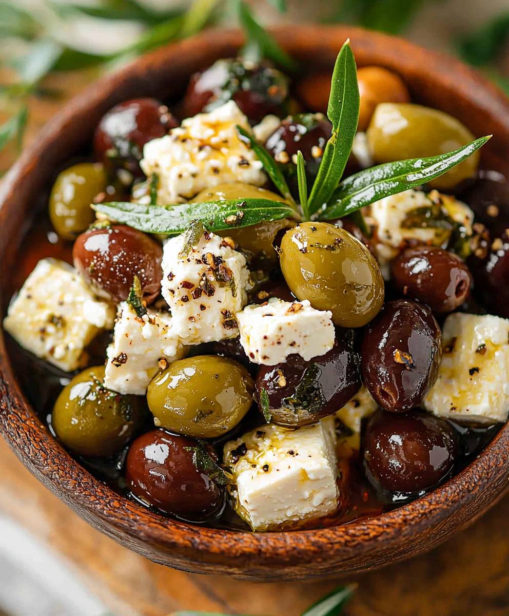 Marinated Olives and Feta Cheese