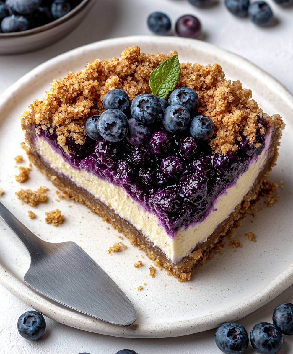 Blueberry Crumble Cheesecake Dessert