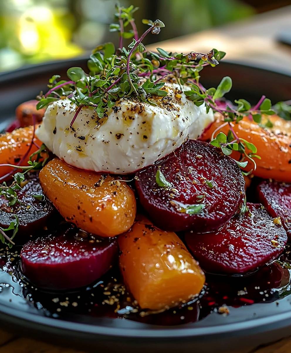 Roasted Beets Carrots Salad