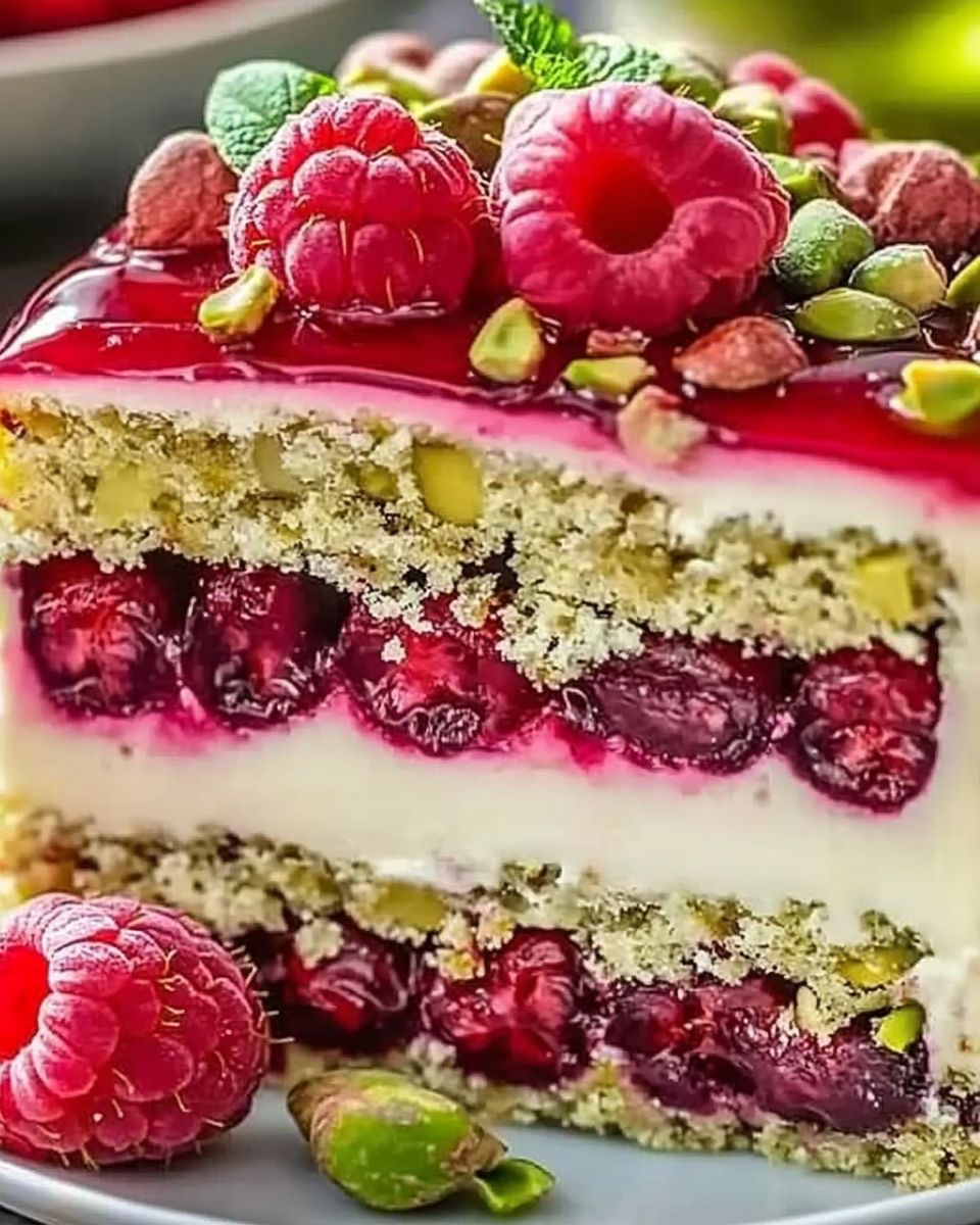 Pistachio Raspberry Dream Cake