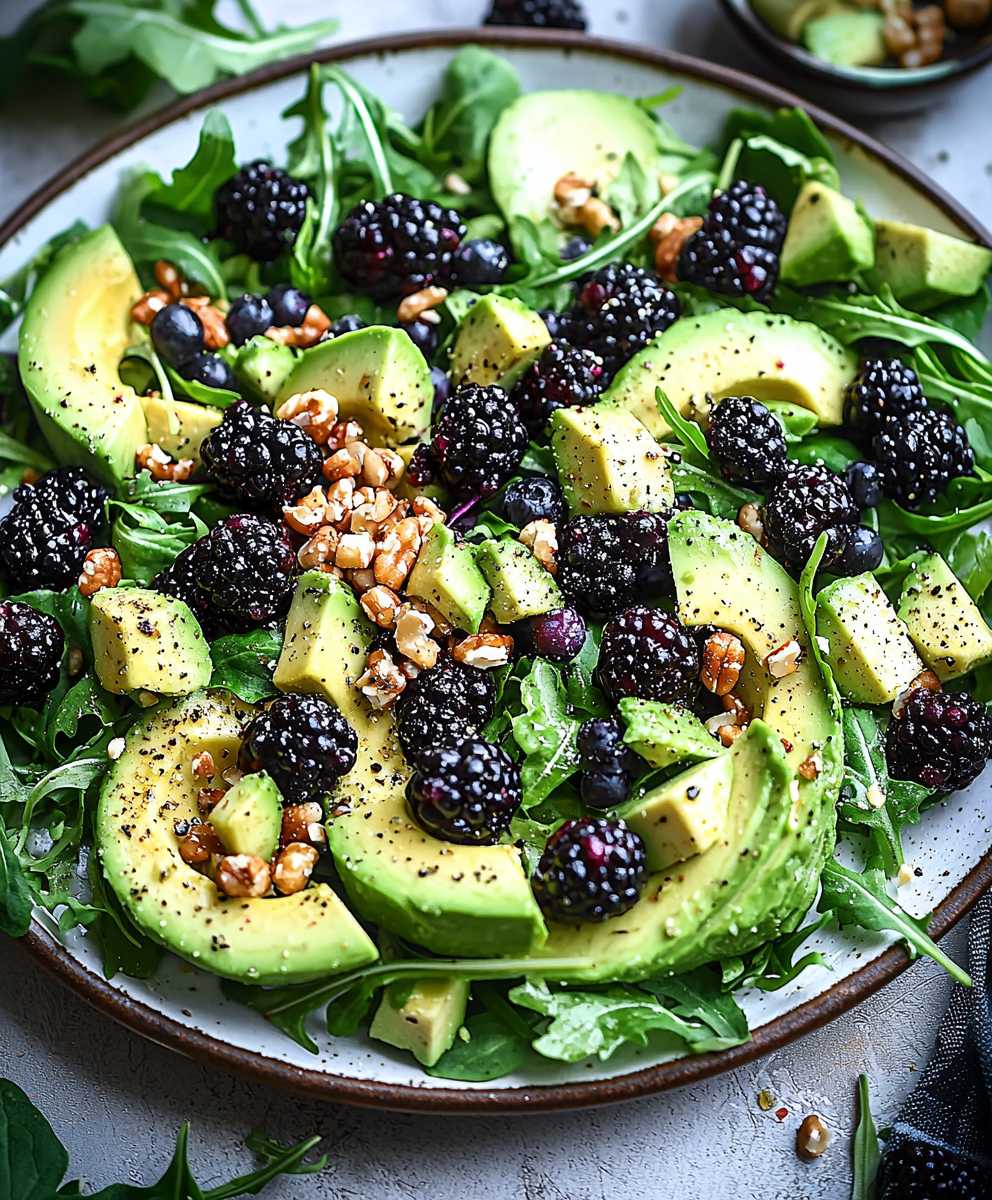 Blackberry Avocado Arugula Salad