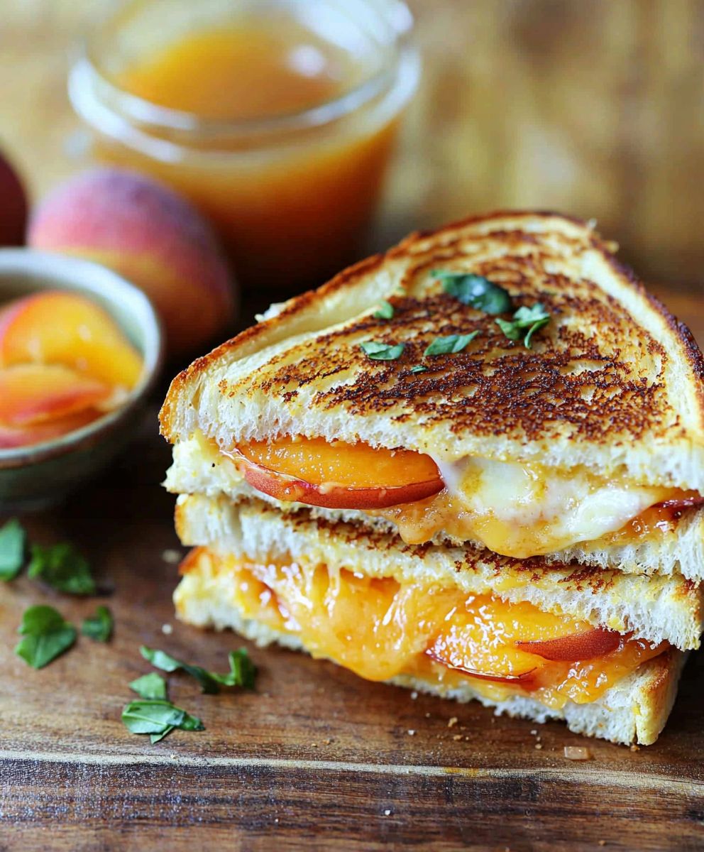 Honey Peach Grilled Cheese Sandwich