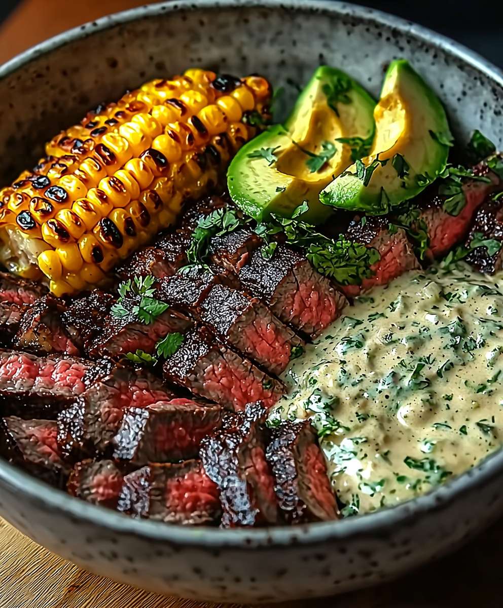 Steak Avocado Corn Bowl