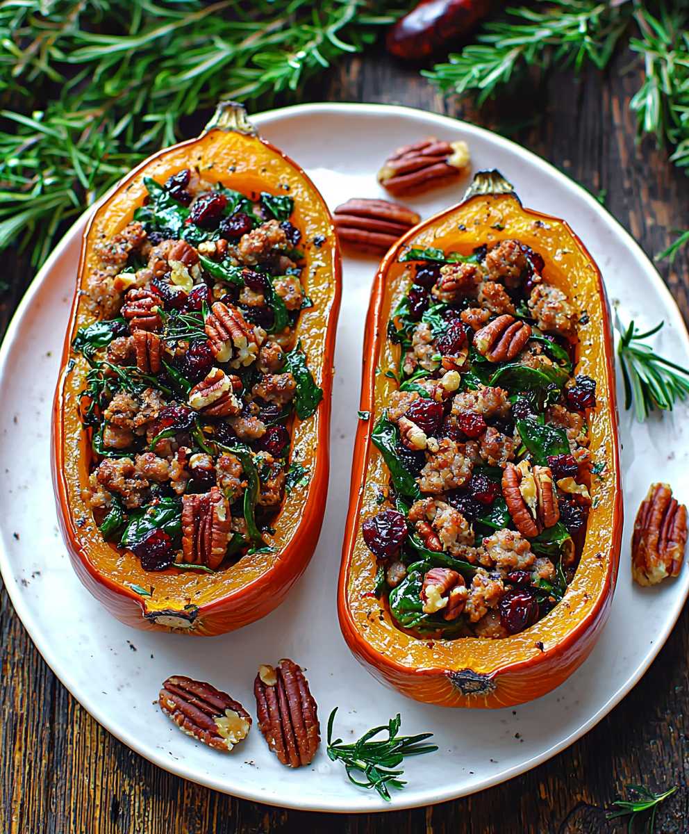 Sausage Stuffed Butternut Squash