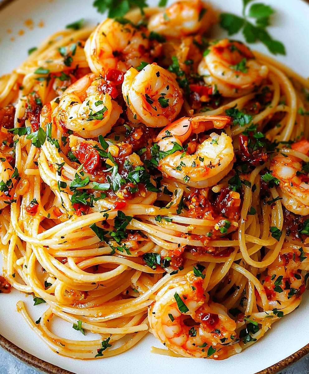 Chilli Garlic Prawn Pasta
