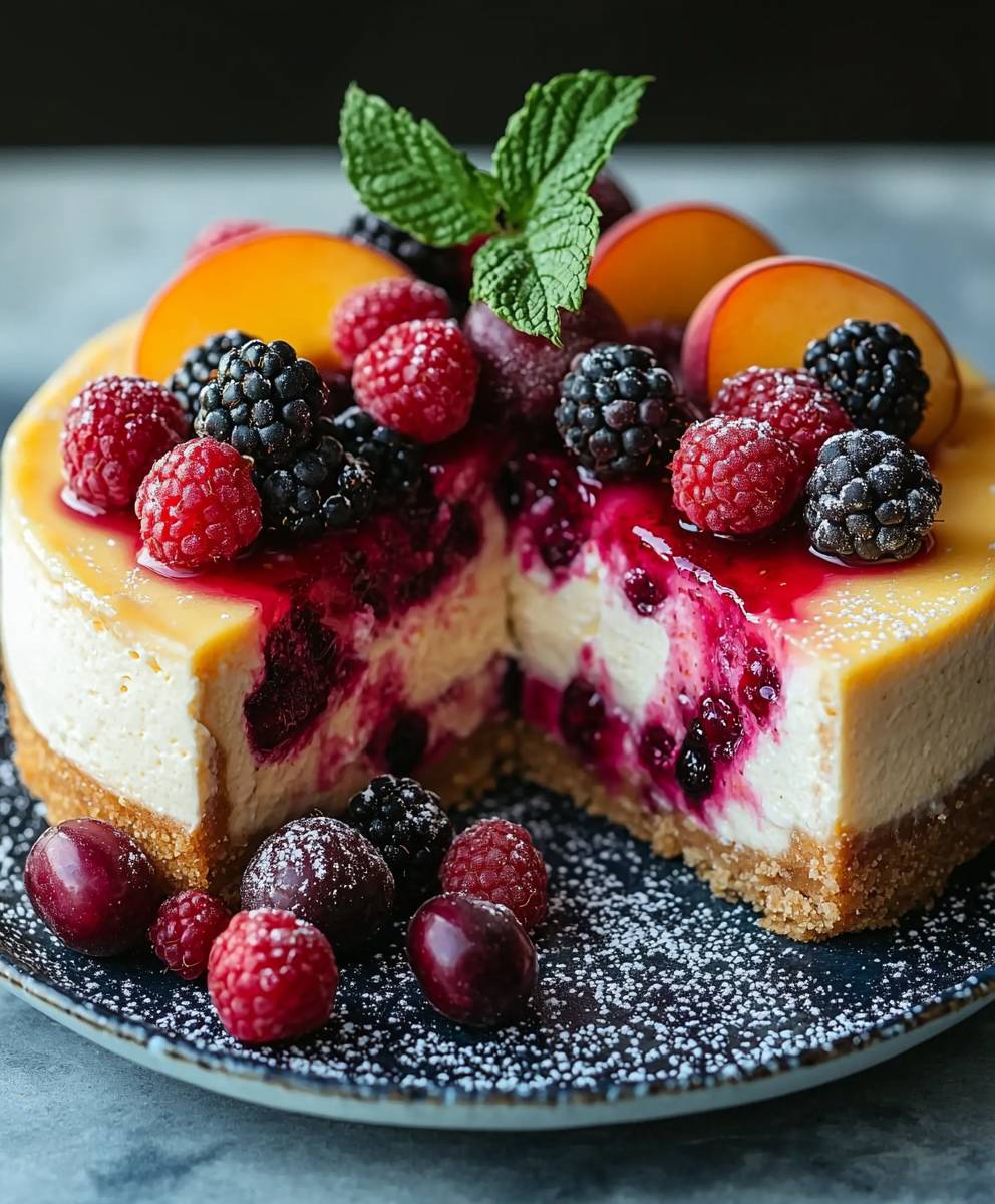 Berry Peach Cheesecake