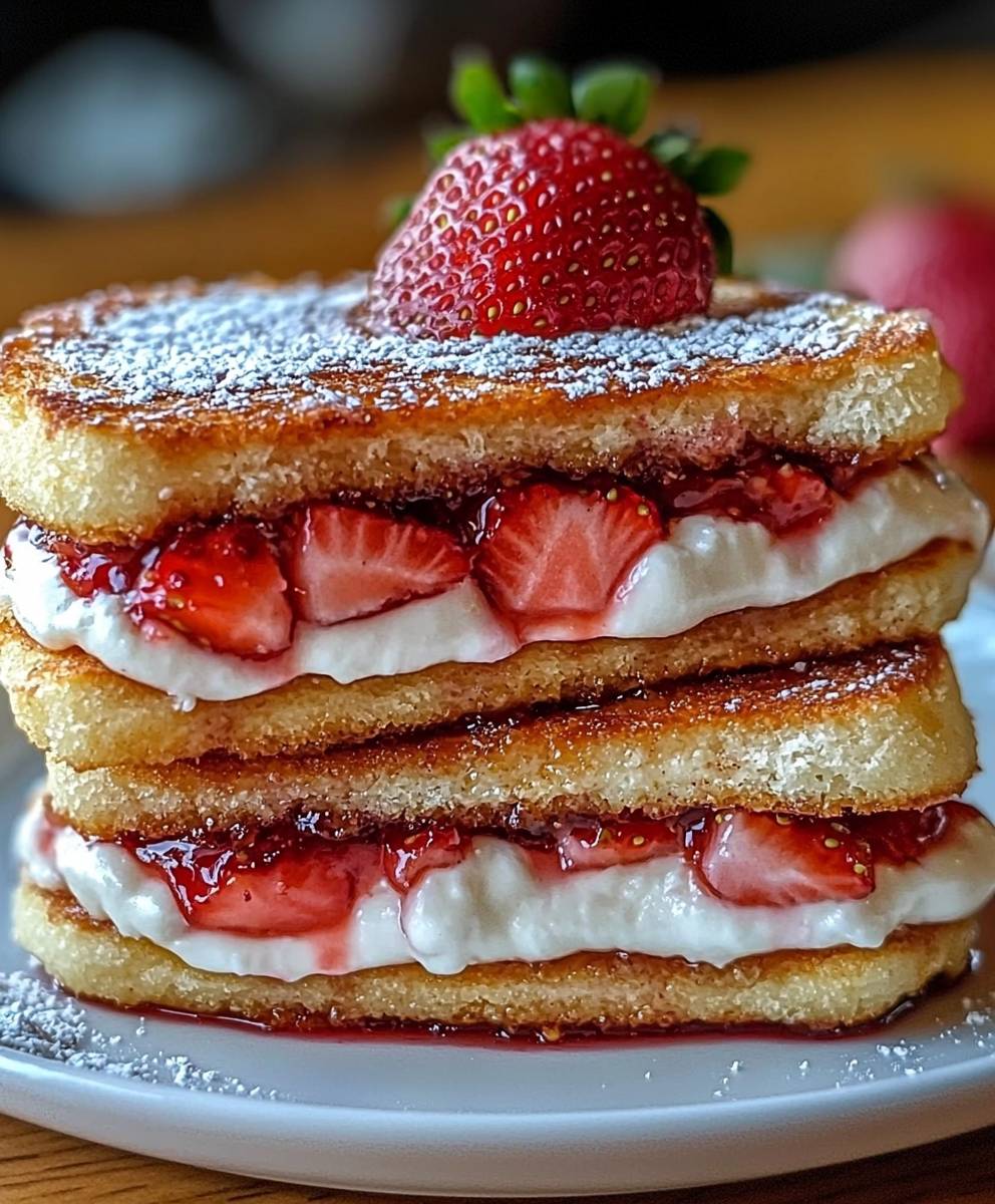 Fried Strawberry Cheesecake Sandwiches