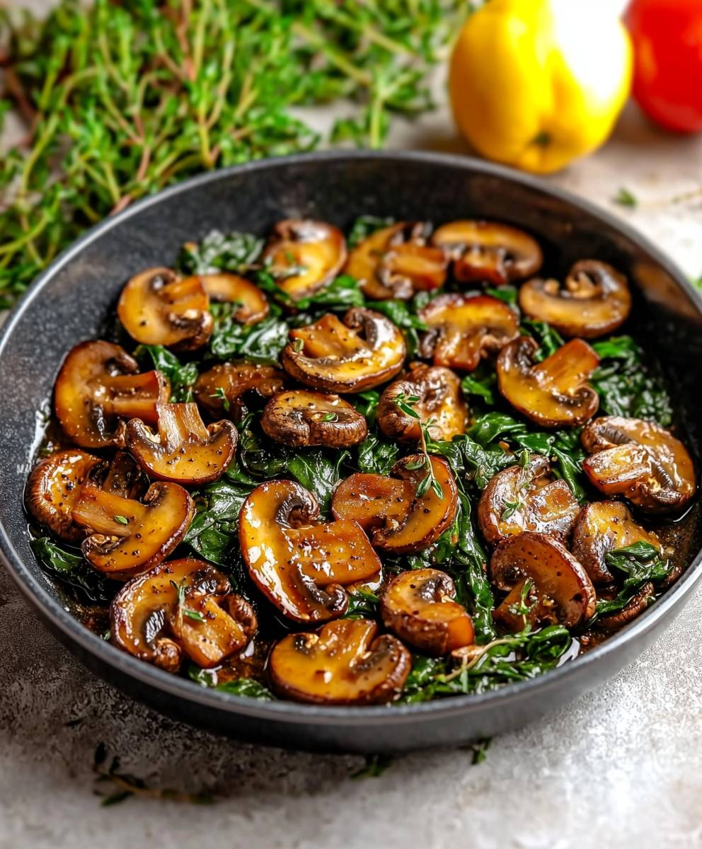 Sautéed Mushrooms with Spinach