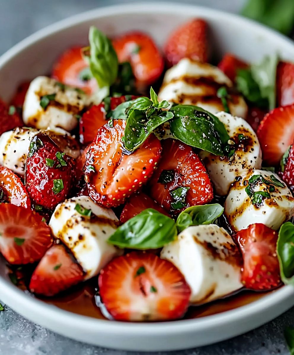 Balsamic Strawberry Caprese Salad