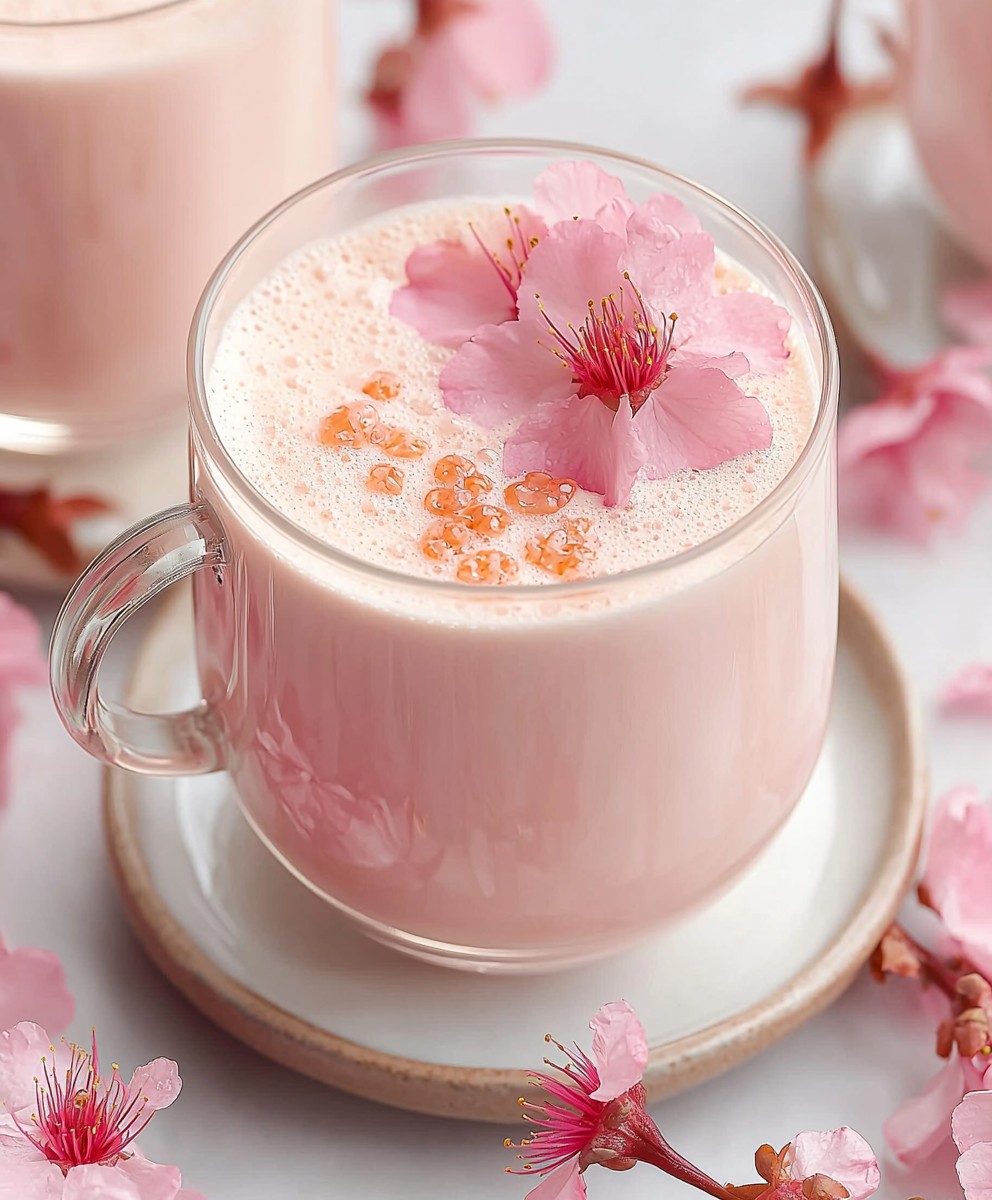 Sakura Latte drink