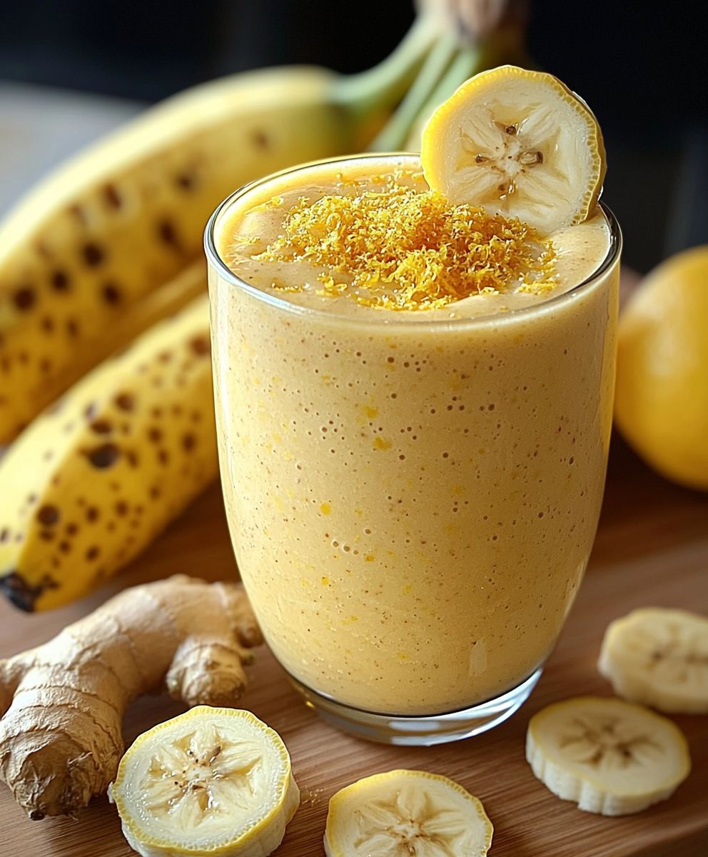 Banana lemon ginger smoothie
