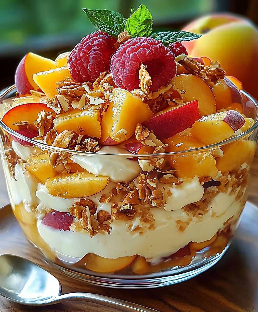 Peach cobbler cheesecake salad