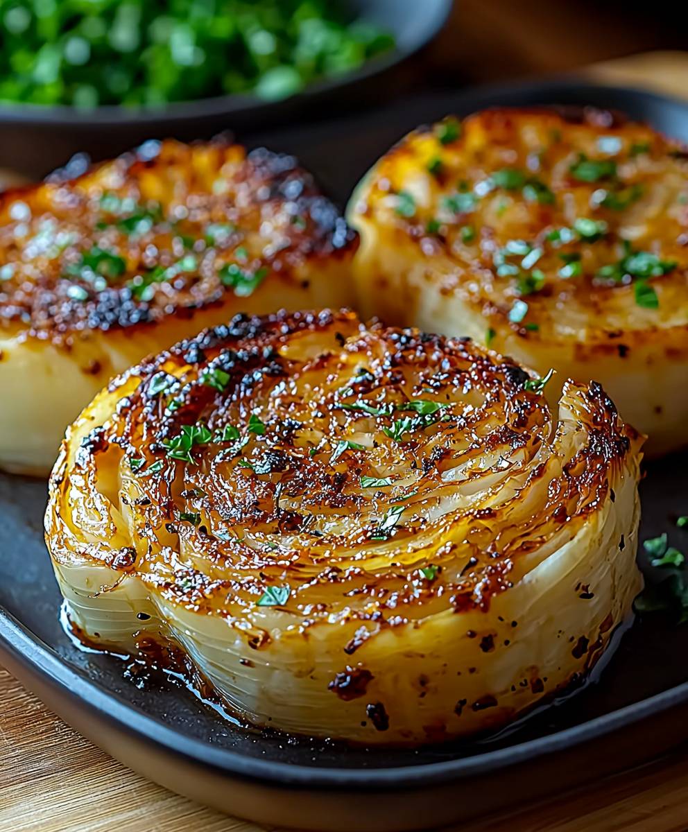 Garlic Roasted Cabbage Steaks