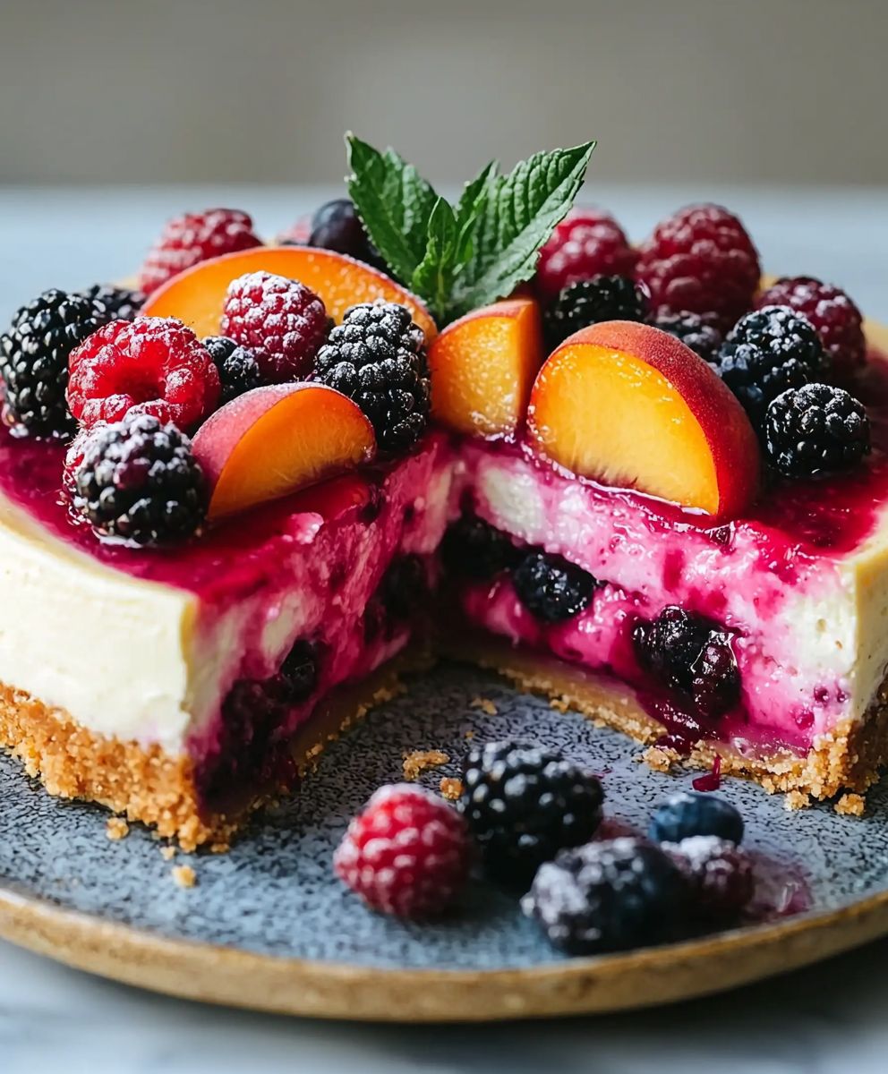 Berry Peach Cheesecake