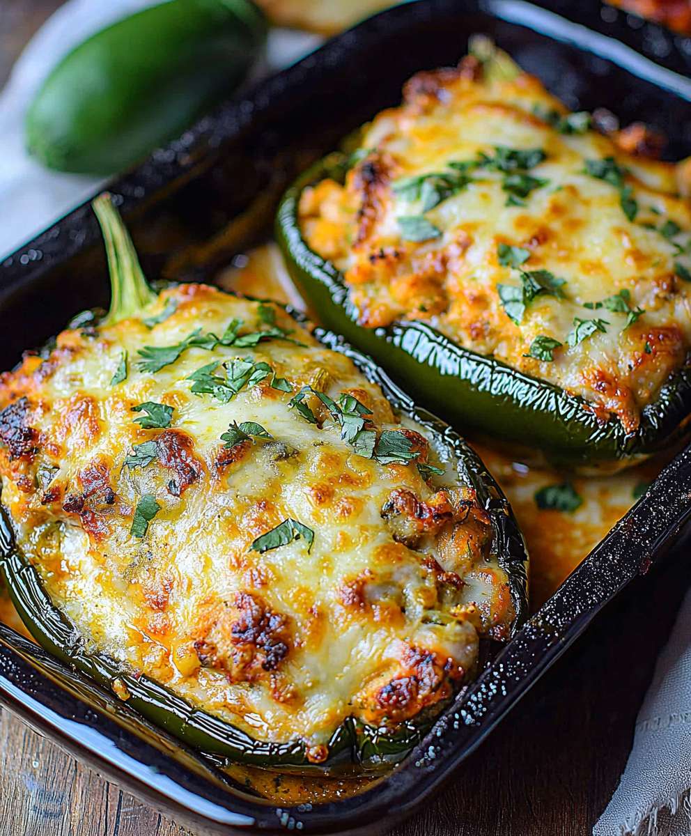 Chicken Stuffed Poblano Peppers