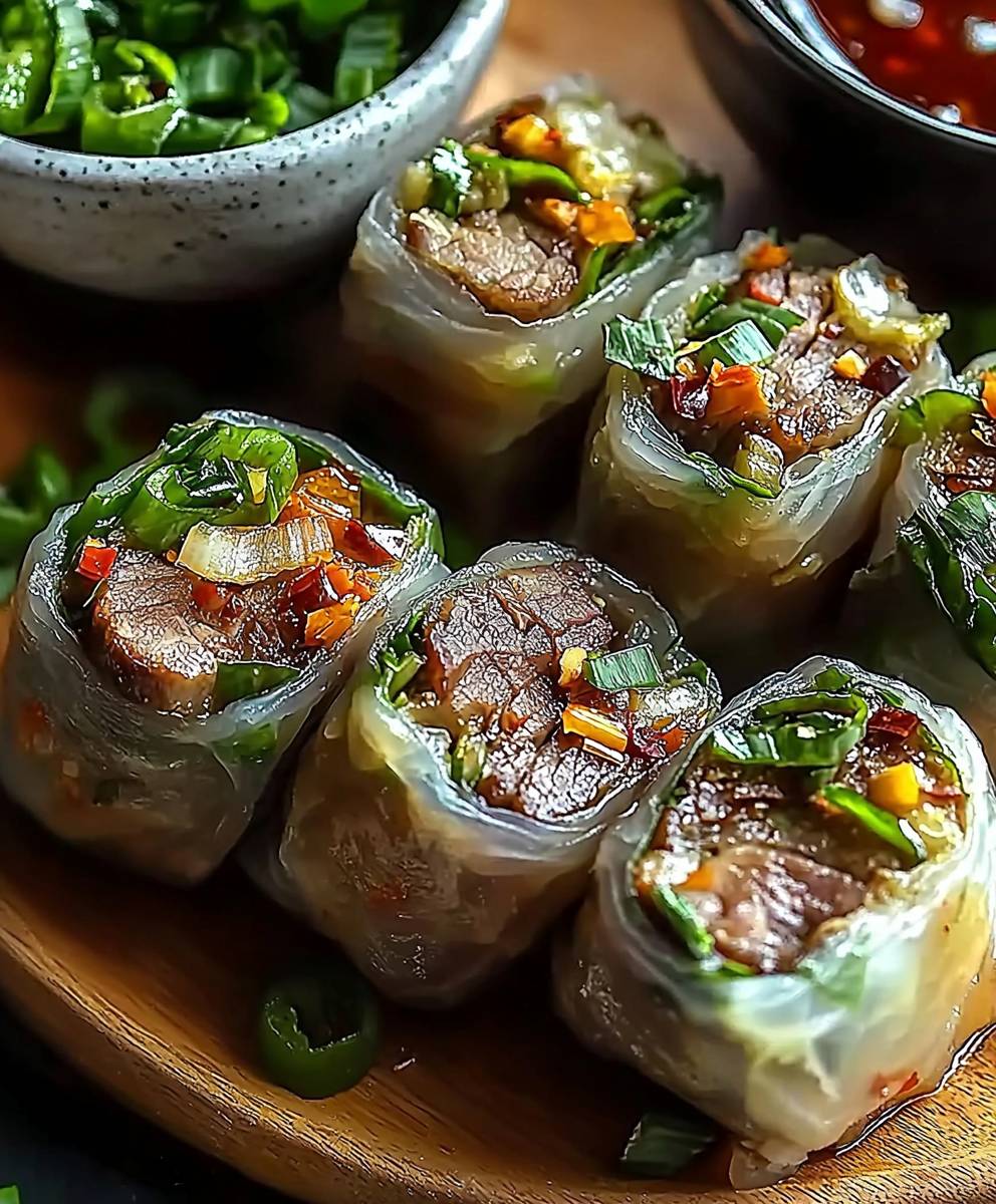 Thai Basil Beef Rolls