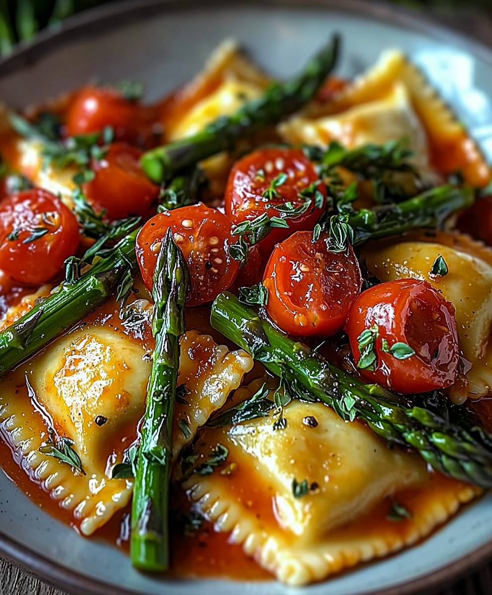 Ravioli with Tomatoes Asparagus