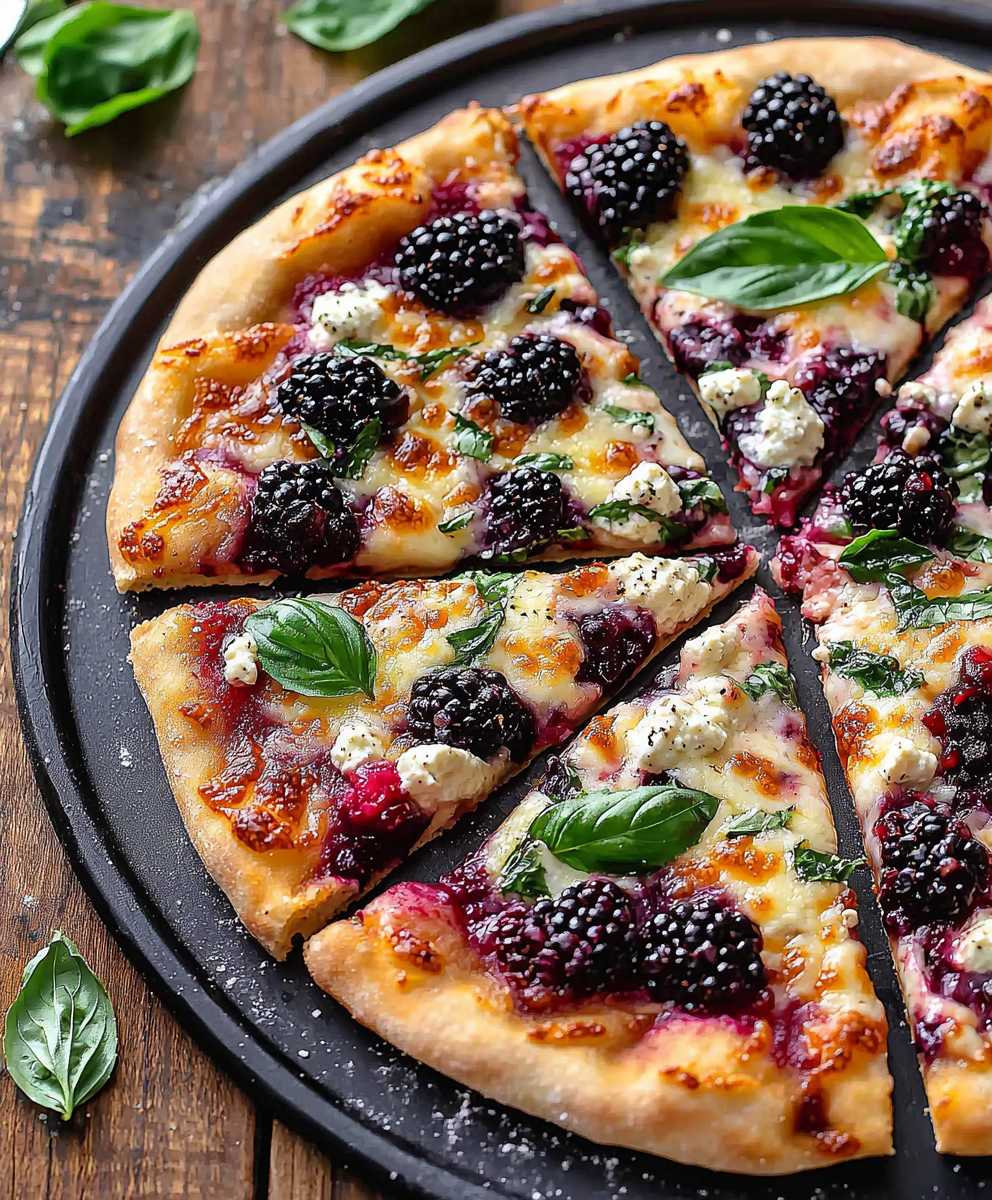 Blackberry Basil Ricotta Pizza