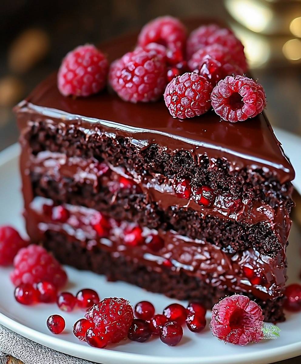 Chocolate Raspberry Truffle Cake
