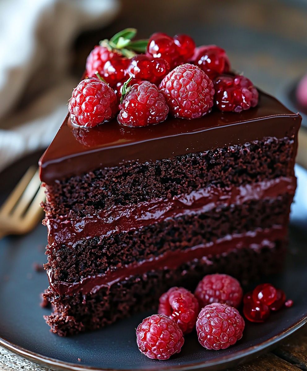Chocolate Raspberry Truffle Cake