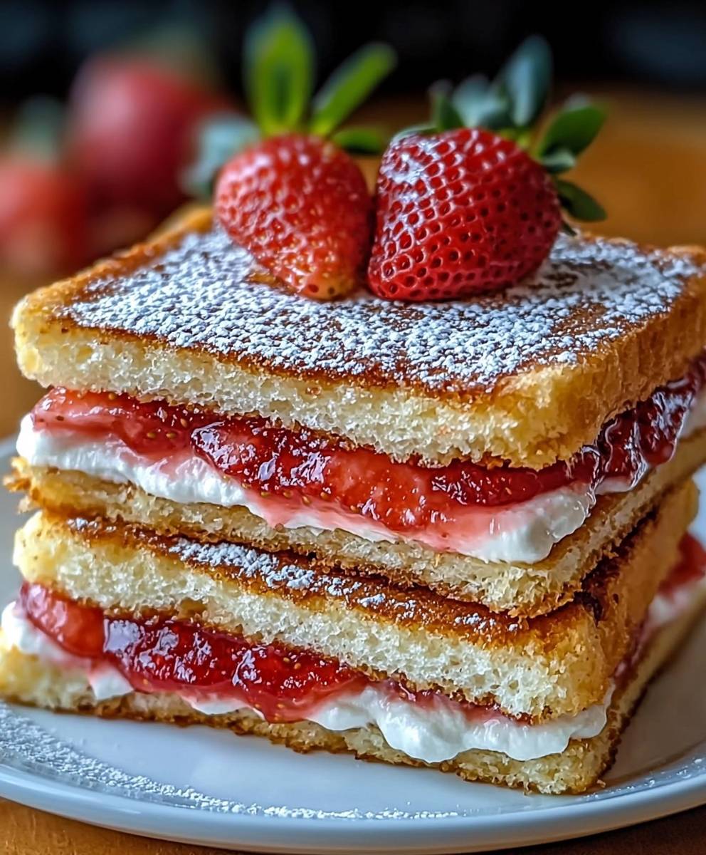 Fried Strawberry Cheesecake Sandwiches