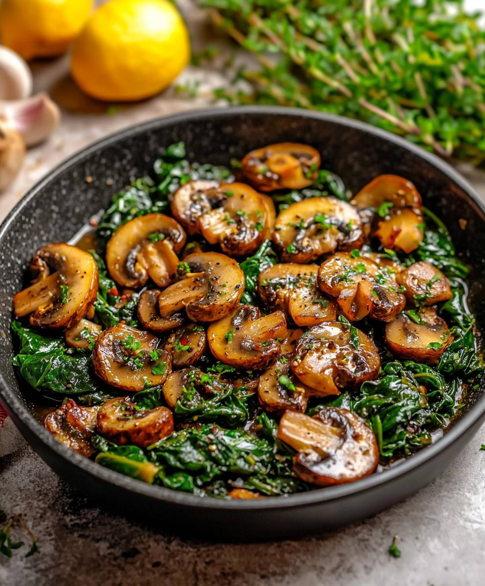 Sautéed Mushrooms with Spinach