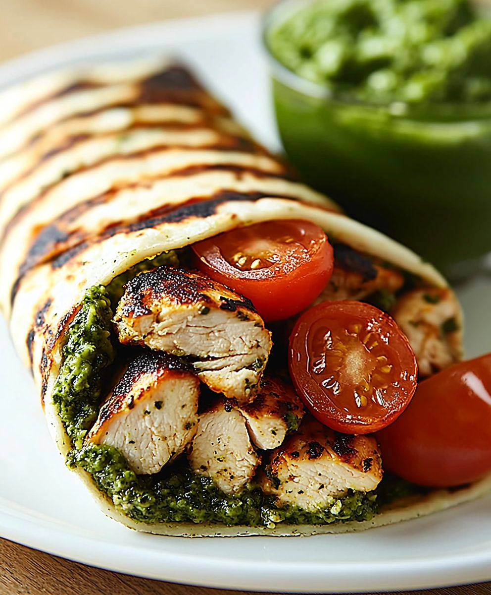 Bruschetta Chicken Pesto Wraps