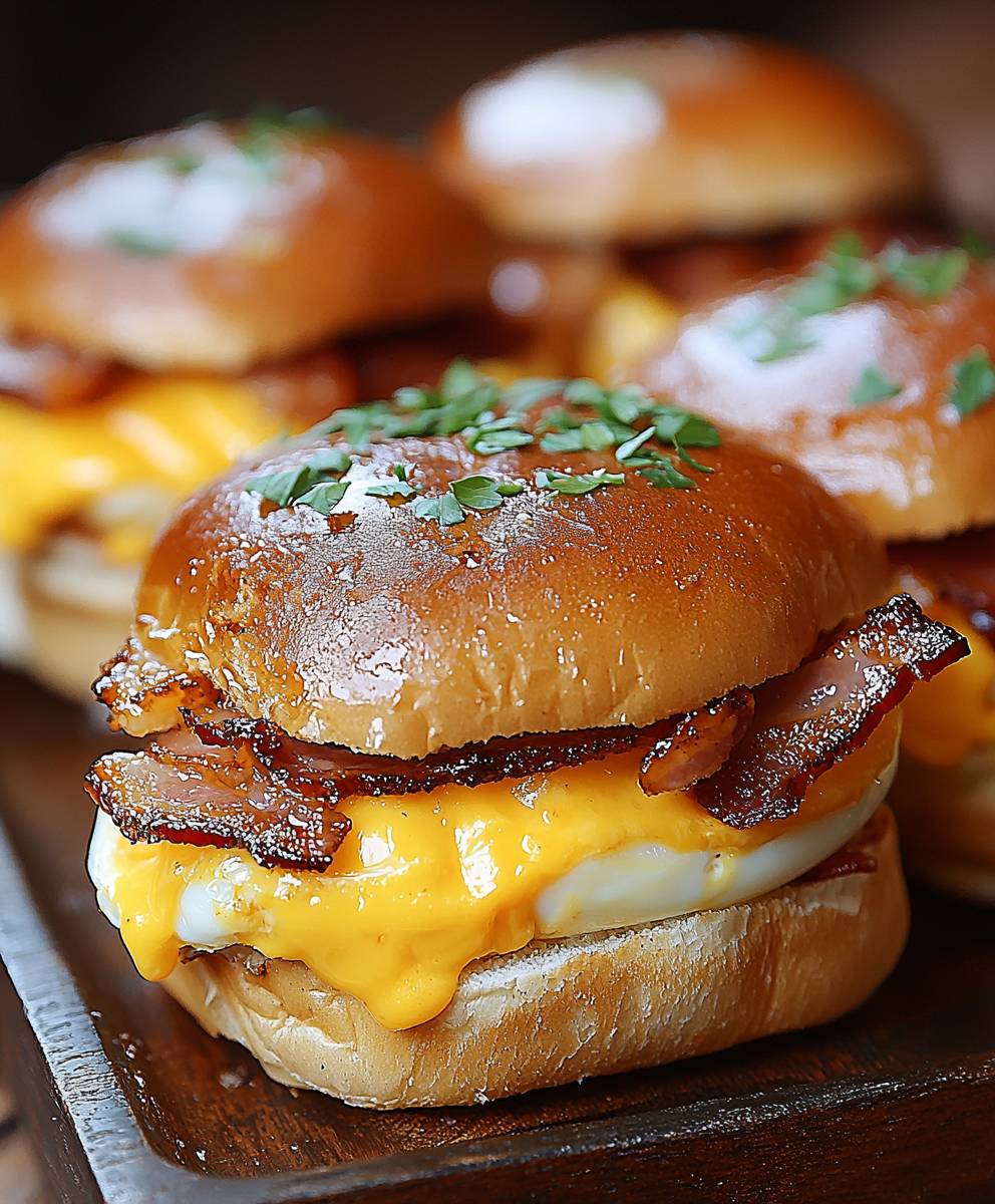 Breakfast Sliders with Bacon Egg Cheese