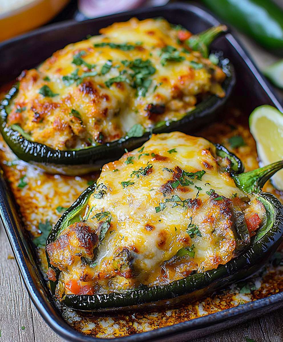 Chicken Stuffed Poblano Peppers