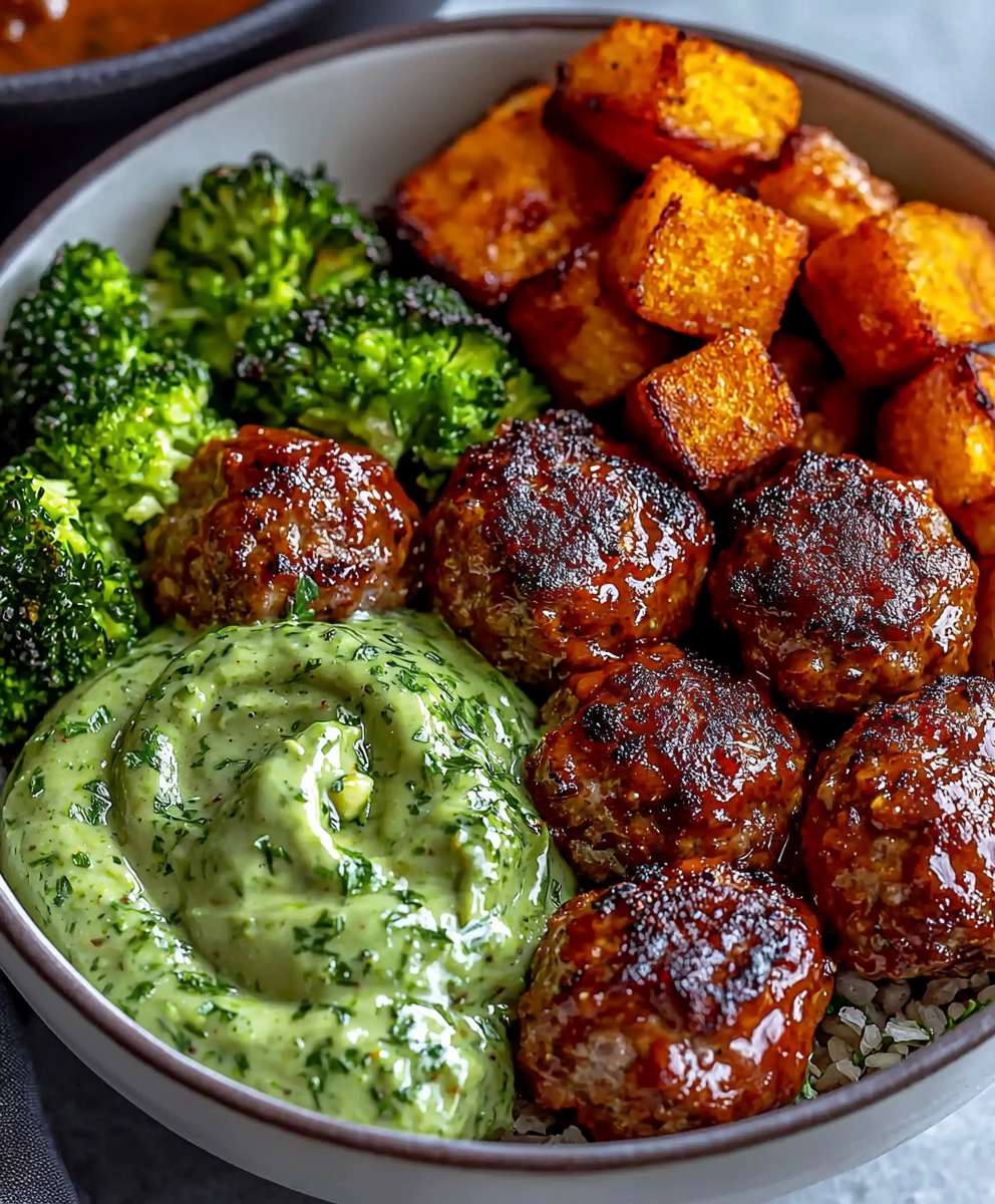 Barbecue Meatball Bowls