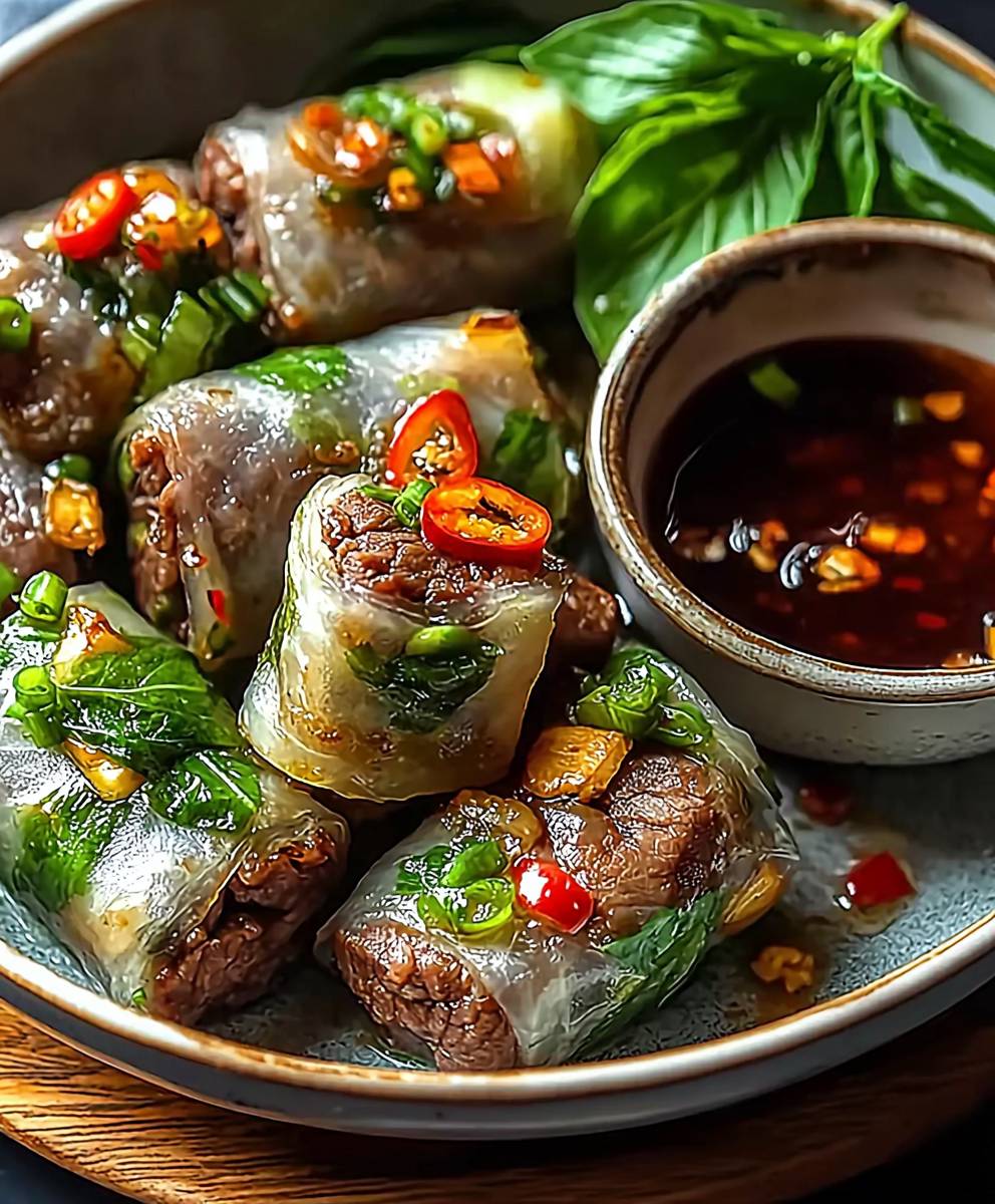 Thai Basil Beef Rolls