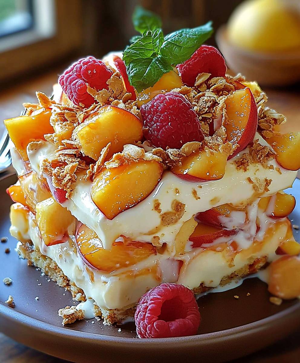 Peach cobbler cheesecake salad