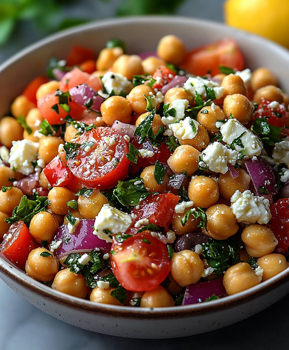 Chickpea feta salad