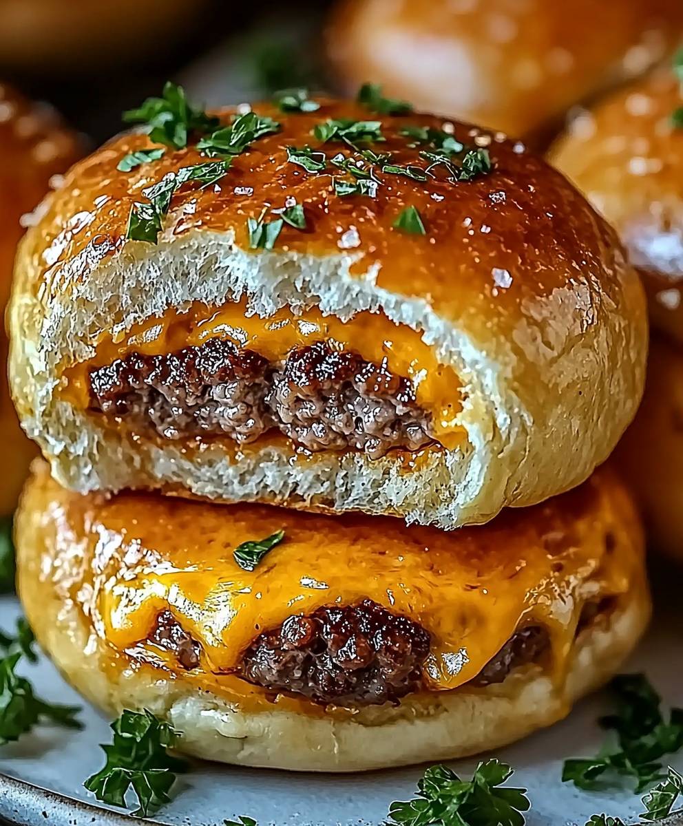 Garlic Parmesan Cheeseburger Bombs