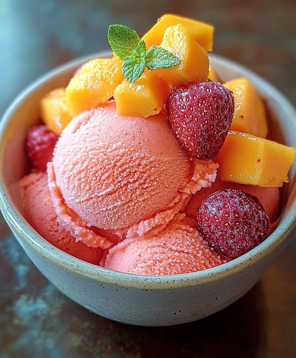 Mango Strawberry Sorbet