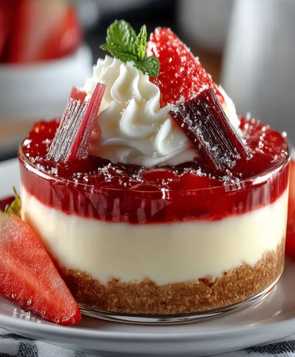 Rhubarb Cheesecake Creams