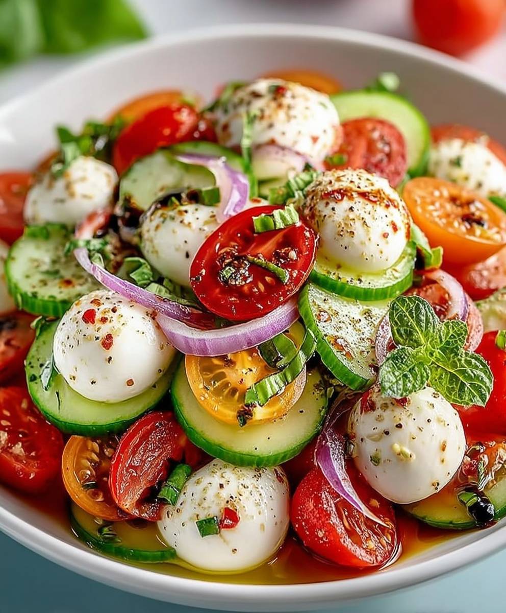 Cucumber Caprese Salad