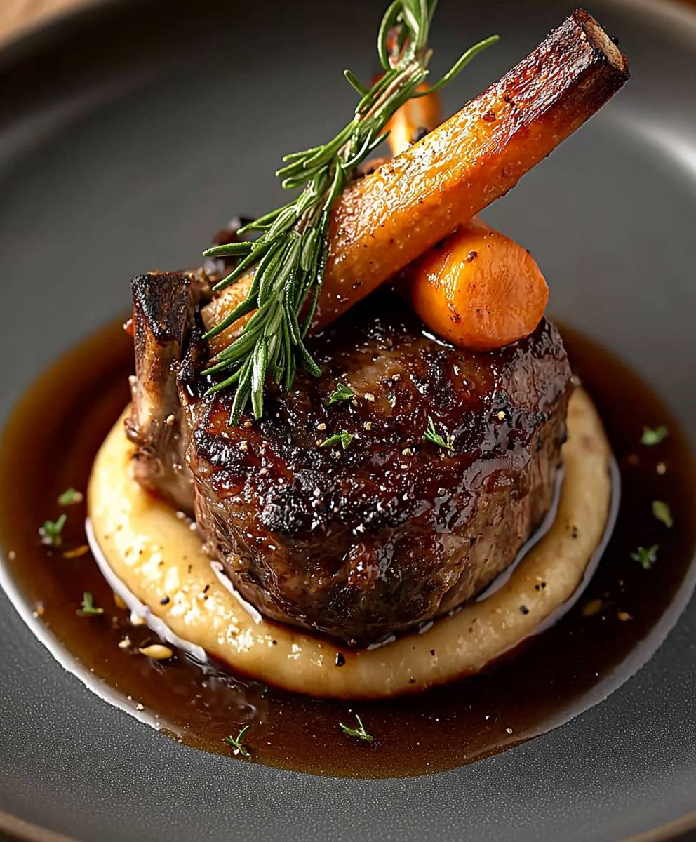 Lamb shank rosemary jus