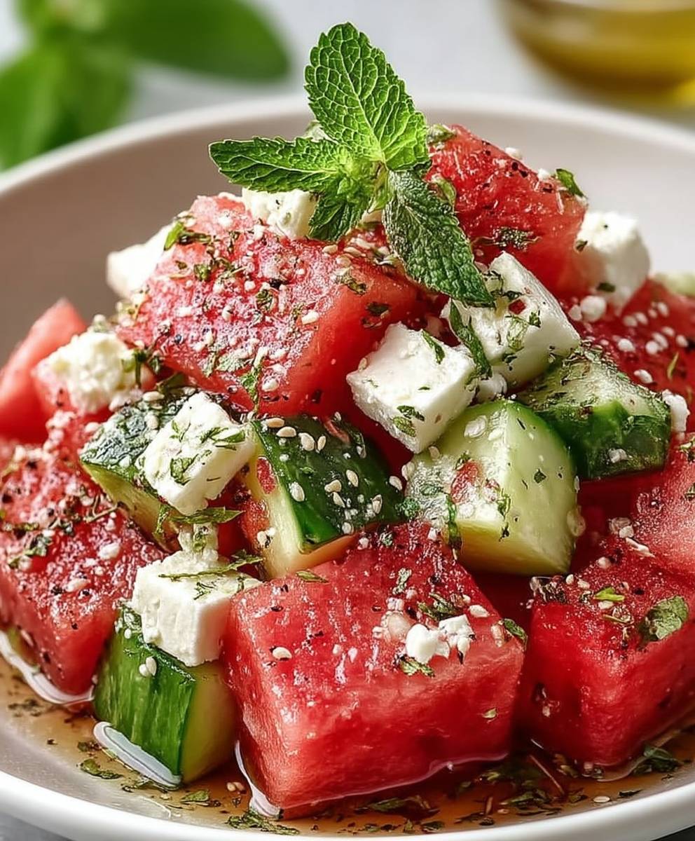 Watermelon feta salad